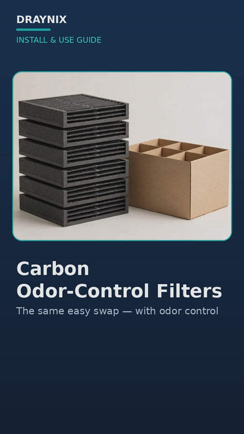 Draynix install guide — Carbon Odor-Control Filters 6-Pack